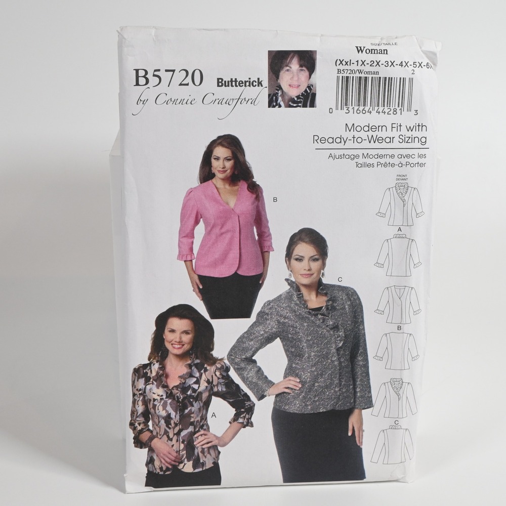 Butterick B5720 Sewing Pattern Woman XXL-6X Jacket Uncut Factory Folded